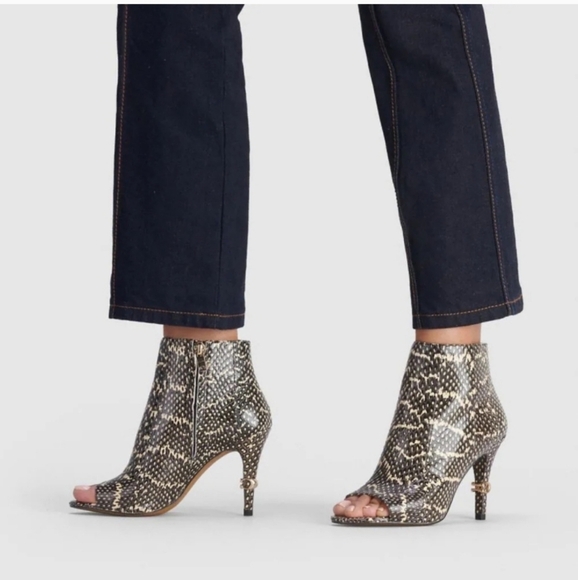 Coach Snakeskin Remi Open Toe Mob Wife Quiet Luxury Buttery Soft Leather Boot - Picture 1 of 9